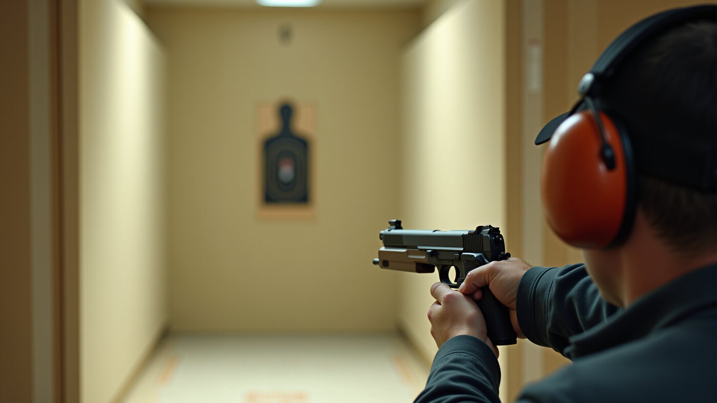 Séance de tir au pistolet au stand STV1000